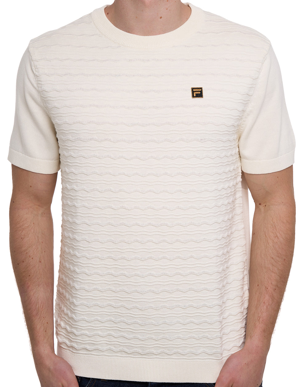 Fila Gold Don Strick-T-Shirt Off White