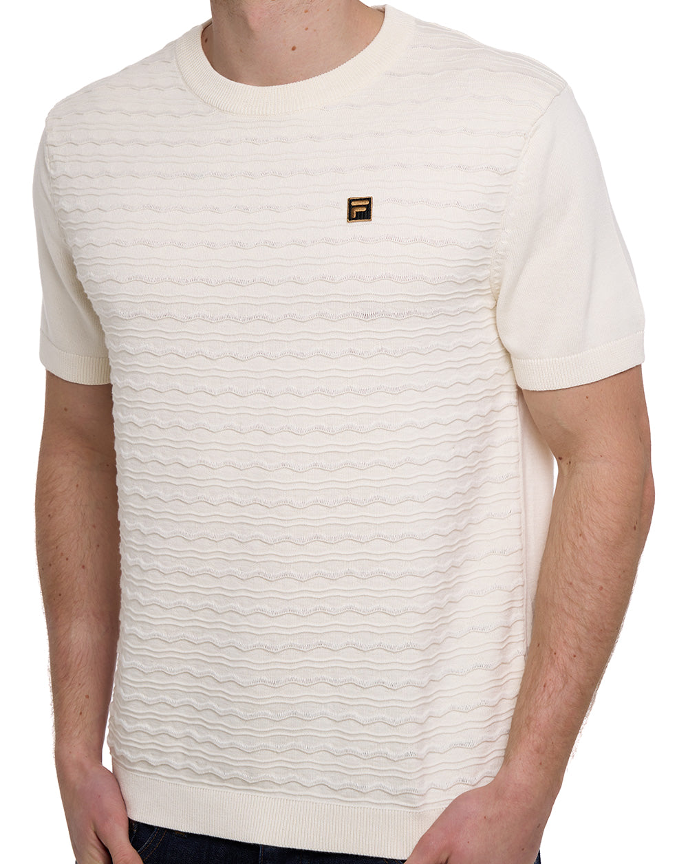 Fila Gold Don Strick-T-Shirt Off White