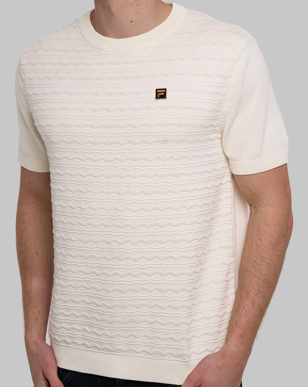 Fila Gold Don Strick-T-Shirt Off White