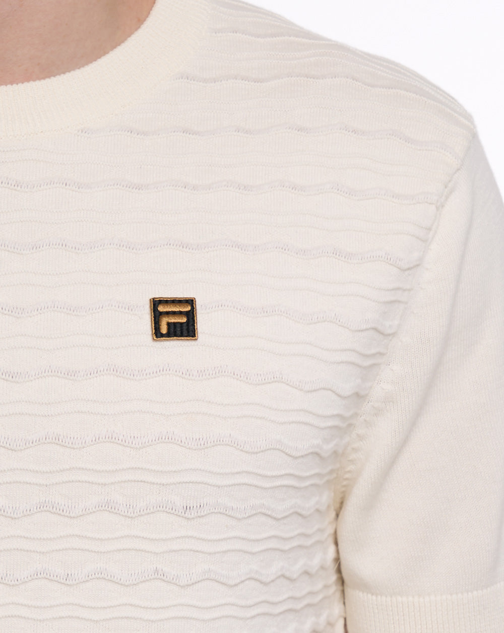 Fila Gold Don Strick-T-Shirt Off White