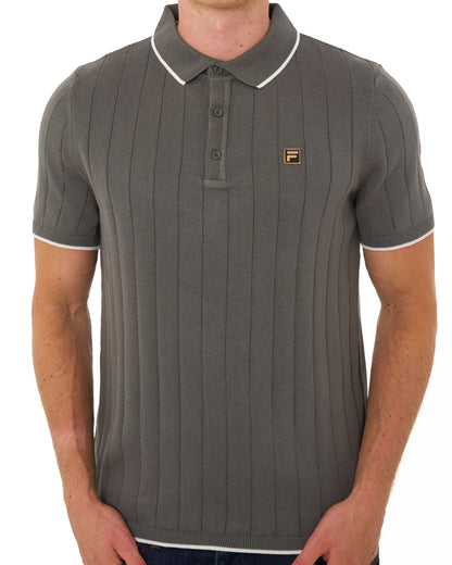 Fila Gold Santino Knit Polo Gunmetal