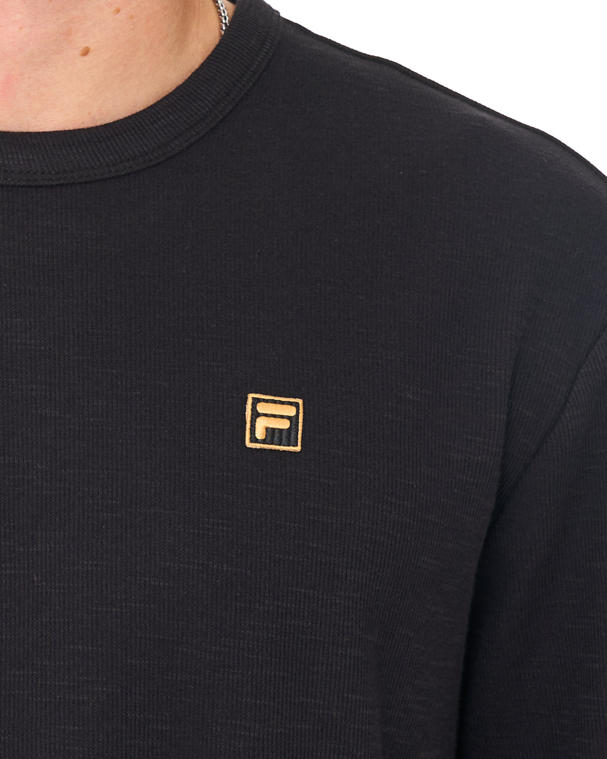 Fila Gold Elio LS Slub T-Shirt Black