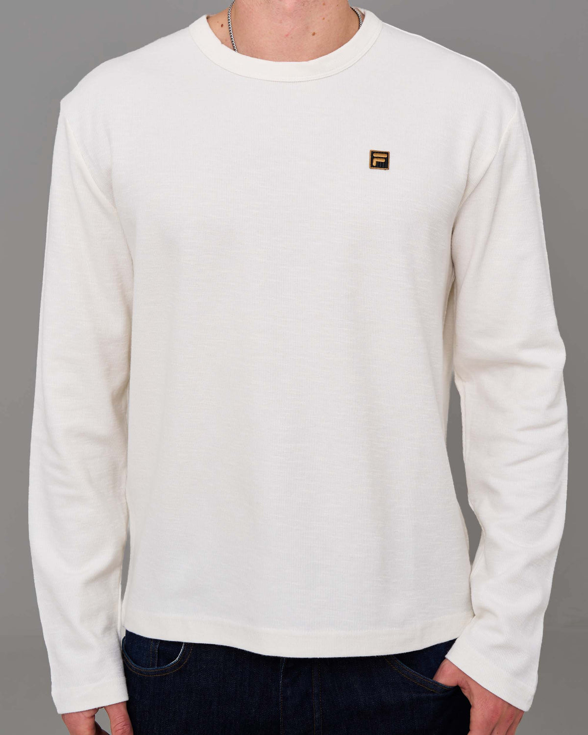 Fila Gold Elio LS Slub T-Shirt White Down