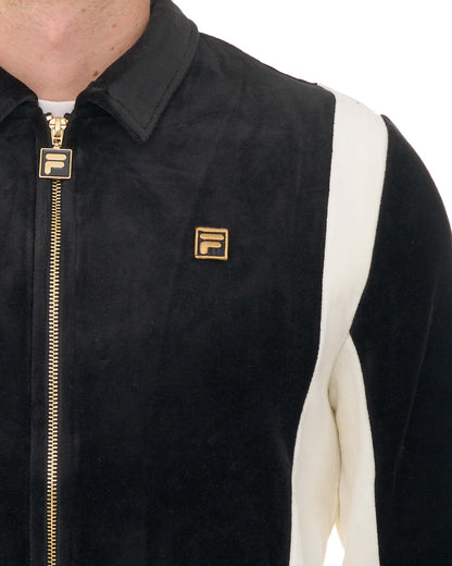 Fila Gold Lazaro Velour Track Top Black/White Down