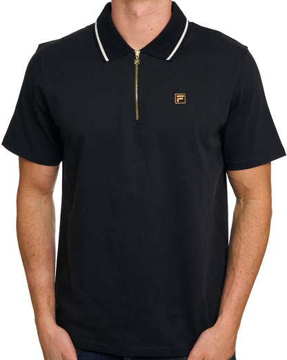 Fila Gold Lemar Zip Polo Schwarz