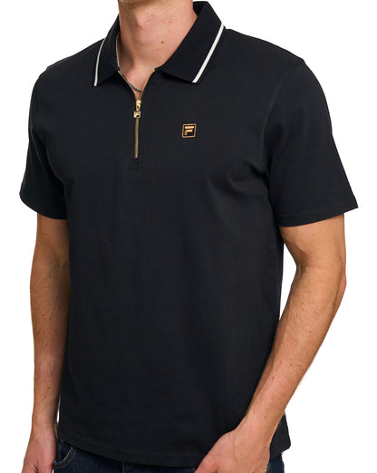 Fila Gold Lemar Zip Polo Schwarz