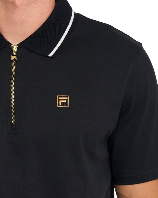 Fila Gold Fila Gold Lemar Zip Polo Schwarz