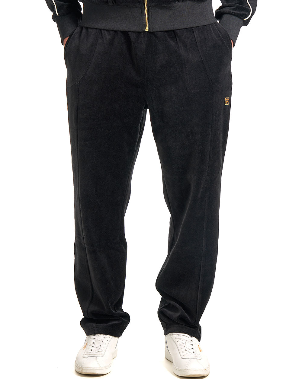 Fila Gold Fella Velour Track Pants Black