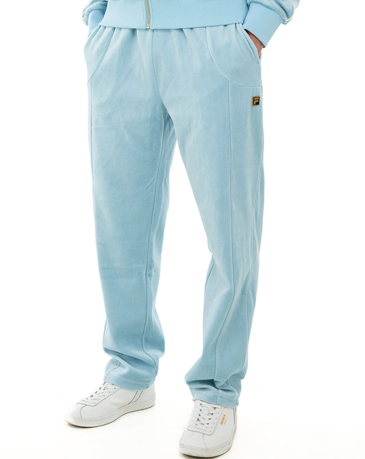 Fila Gold Fella Velour Track Pants Sterling Blue