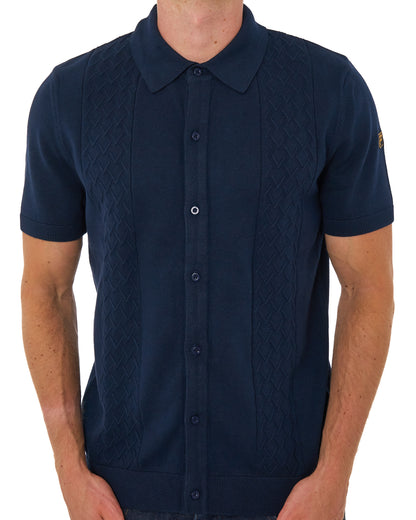 Fila Gold Mario Diamond Knit Polo Dark Navy