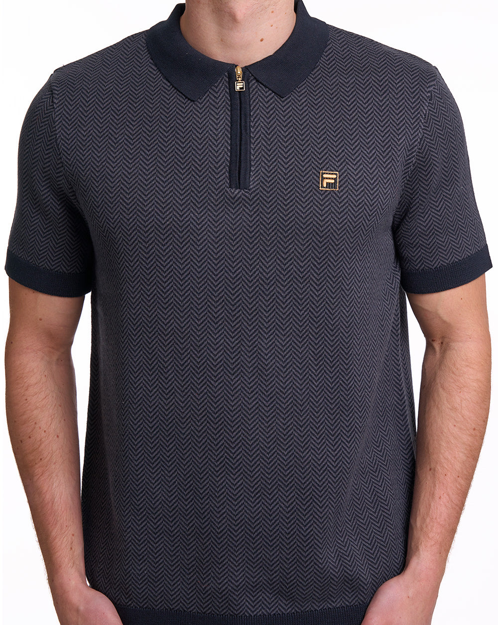 Fila Gold Marty Herringbone Polo Schwarz