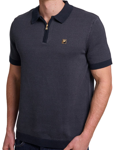 Fila Gold Marty Herringbone Polo Schwarz