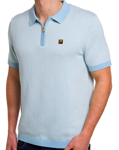 Fila Gold Marty Herringbone Polo Sterling Blue