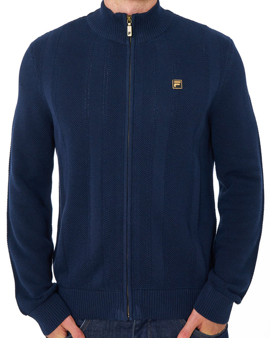 Fila Gold Fila Gold Textured Zip Knit Dark Navy