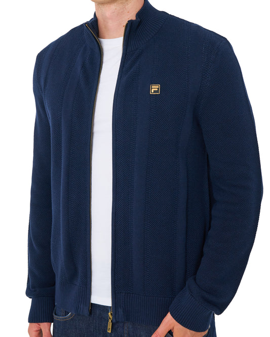 Fila Gold Fila Gold Textured Zip Knit Dark Navy