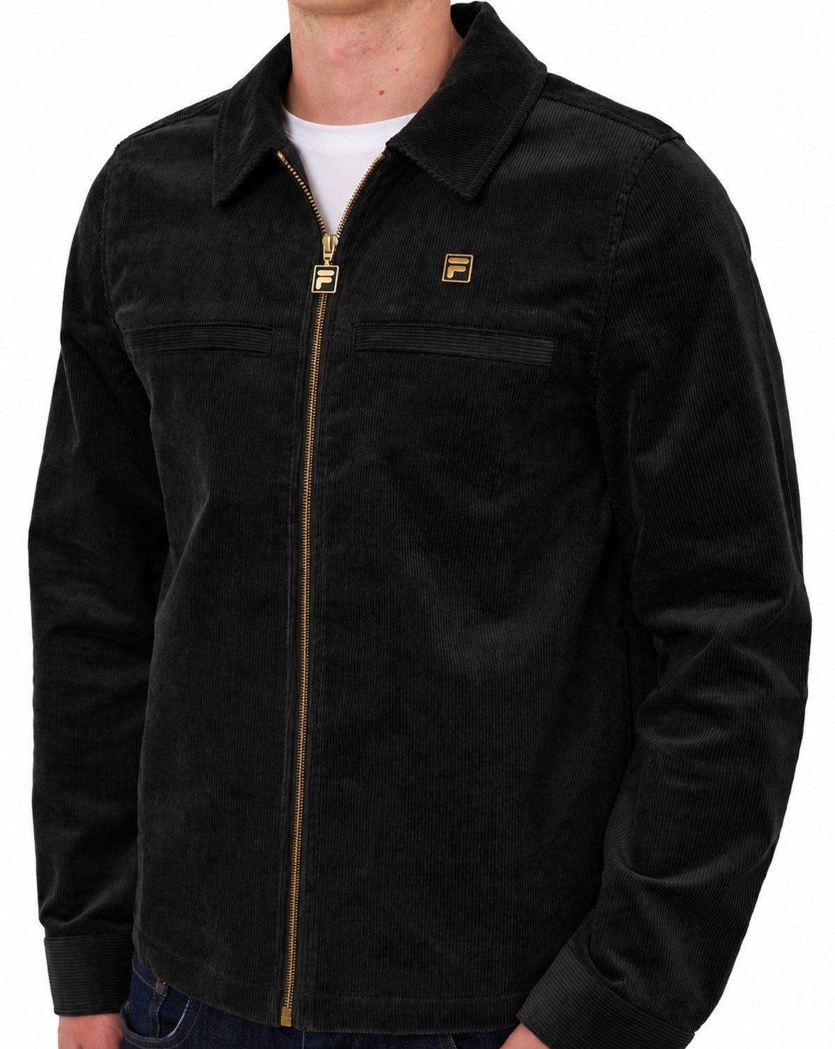 Fila Gold Roman Corduroy Overshirt Black