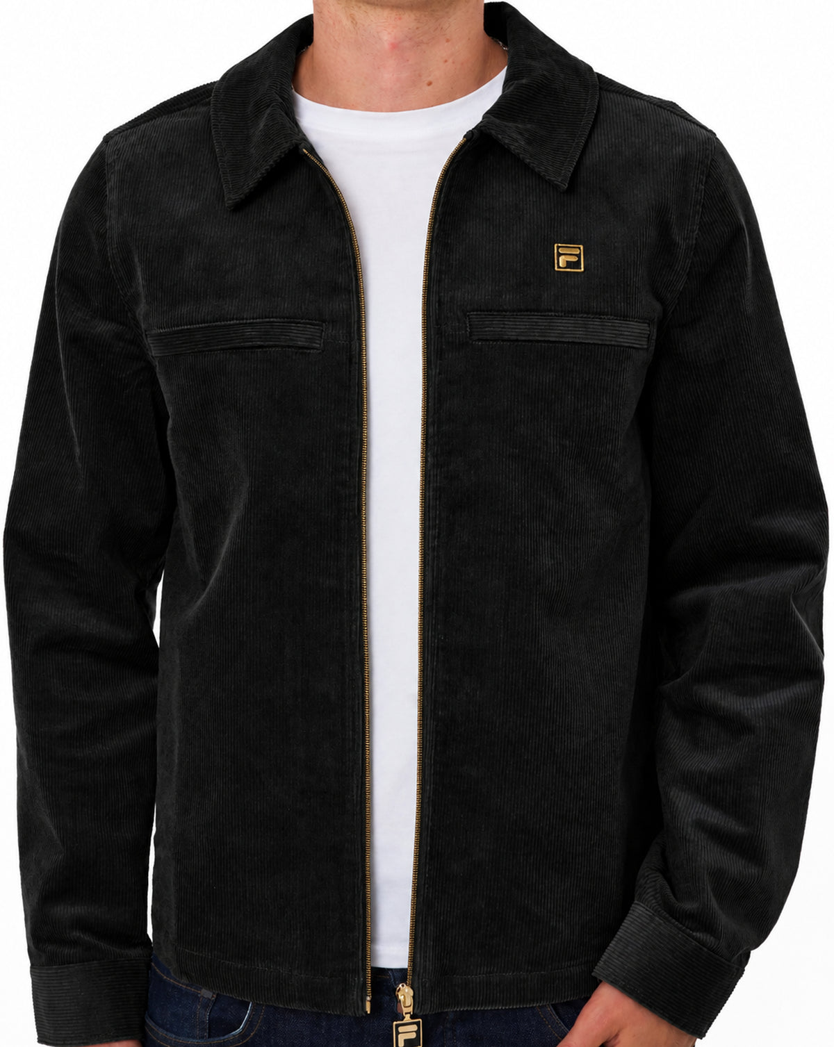 Fila Gold Roman Corduroy Overshirt Black