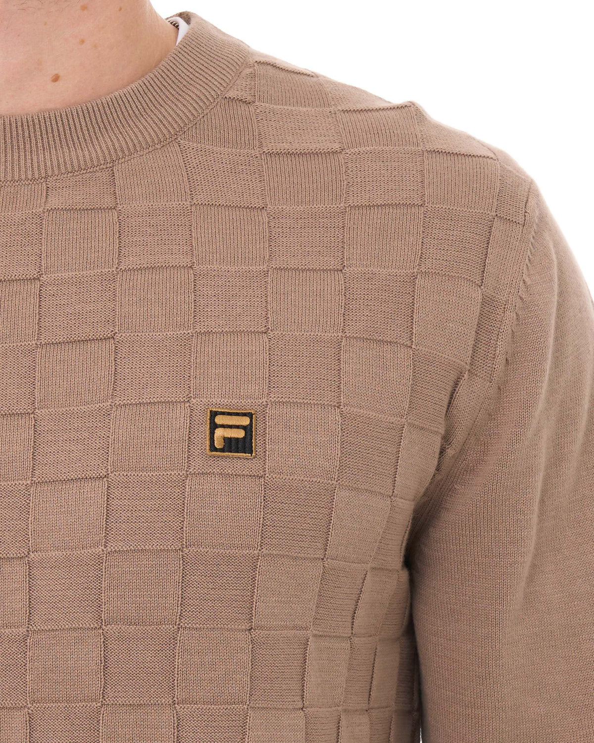 Fila Gold Square Knit Jumper Mocha