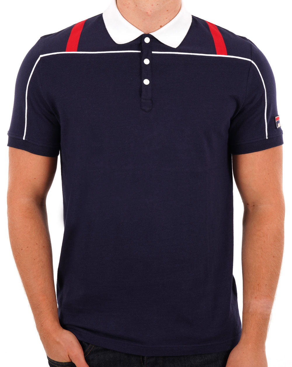 Fila Vintage 80er Original Poloshirt Marineblau