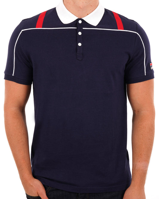 Fila Vintage Fila Vintage 80er Original Poloshirt Marineblau