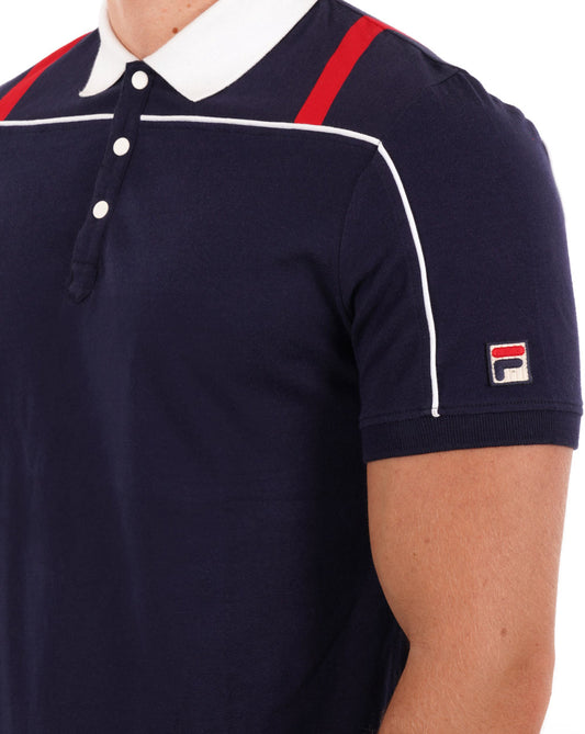 Fila Vintage Fila Vintage 80er Original Poloshirt Marineblau