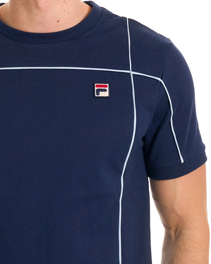Fila Vintage Terrinda T-Shirt Marineblau/Hellblau