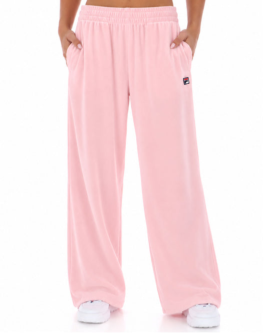 Fila Women Fila Vintage Angel Velour Wide Leg Pants Soft Pink