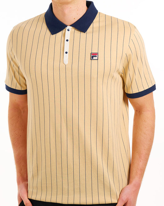 Fila Vintage Fila Vintage BB1 ​​Poloshirt Klassisches Beige/Marineblau