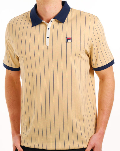 Fila Vintage BB1 ​​Poloshirt Klassisches Beige/Marineblau