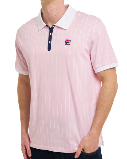 Fila Vintage BB1 ​​Poloshirt, Helllila/Weiß
