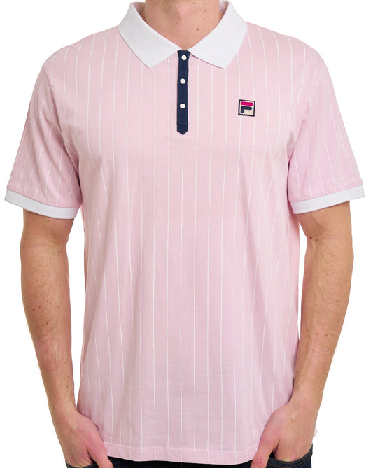 Fila Vintage Fila Vintage BB1 ​​Poloshirt, Helllila/Weiß