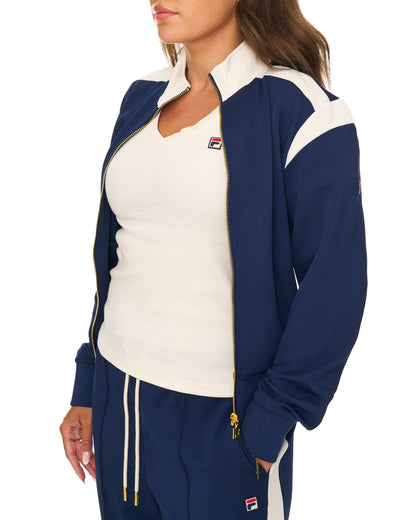 Fila Vintage Bianca Track Top Navy/Gardenia