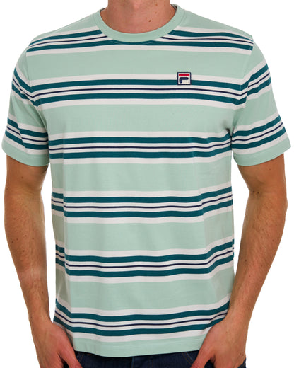 Fila Vintage Cesare Streifen-T-Shirt, Hellgrün