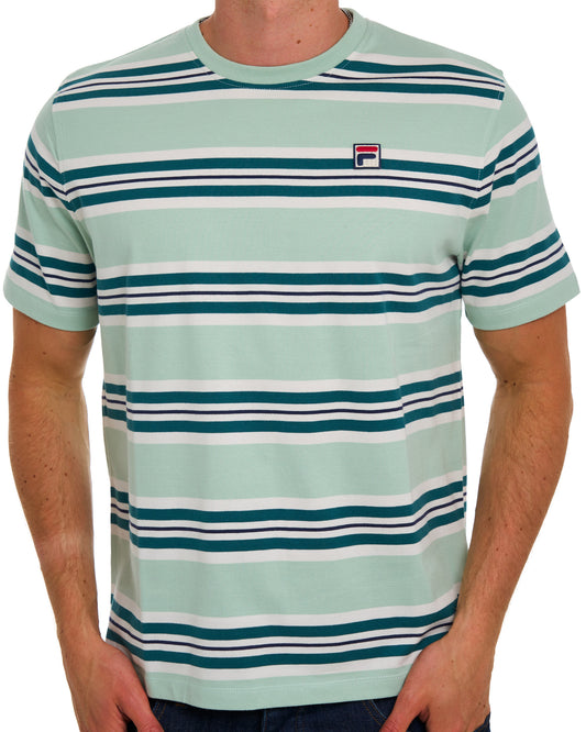 Fila Vintage Fila Vintage Cesare Streifen-T-Shirt, Hellgrün