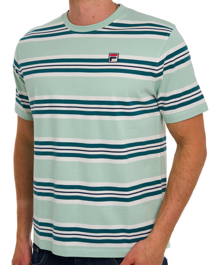 Fila Vintage Cesare Streifen-T-Shirt, Hellgrün