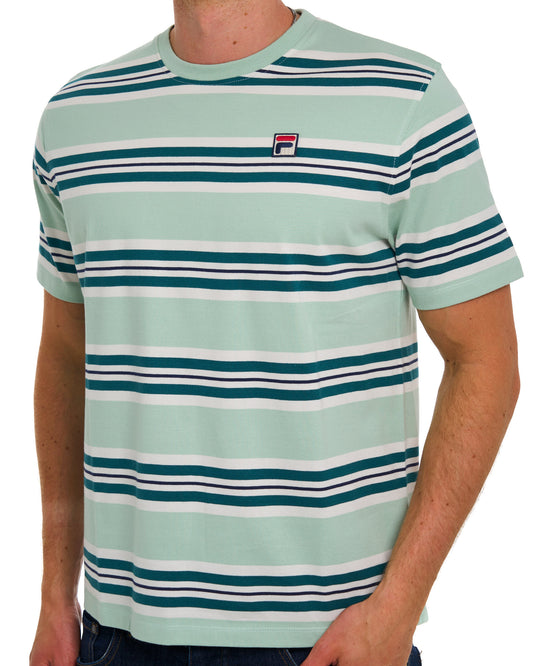 Fila Vintage Fila Vintage Cesare Streifen-T-Shirt, Hellgrün