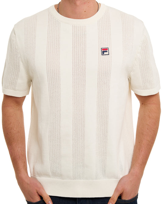 Fila Vintage Fila Vintage Corrado Knit Panel Tee Gardenia