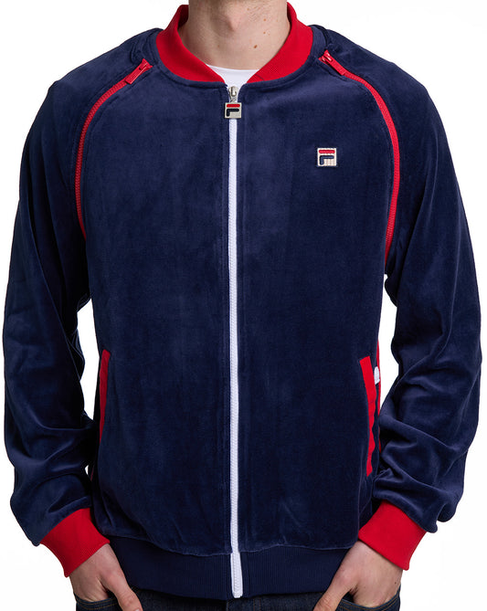 Fila Vintage Fila Vintage Daniele Velour Track Top Navy/White/Red