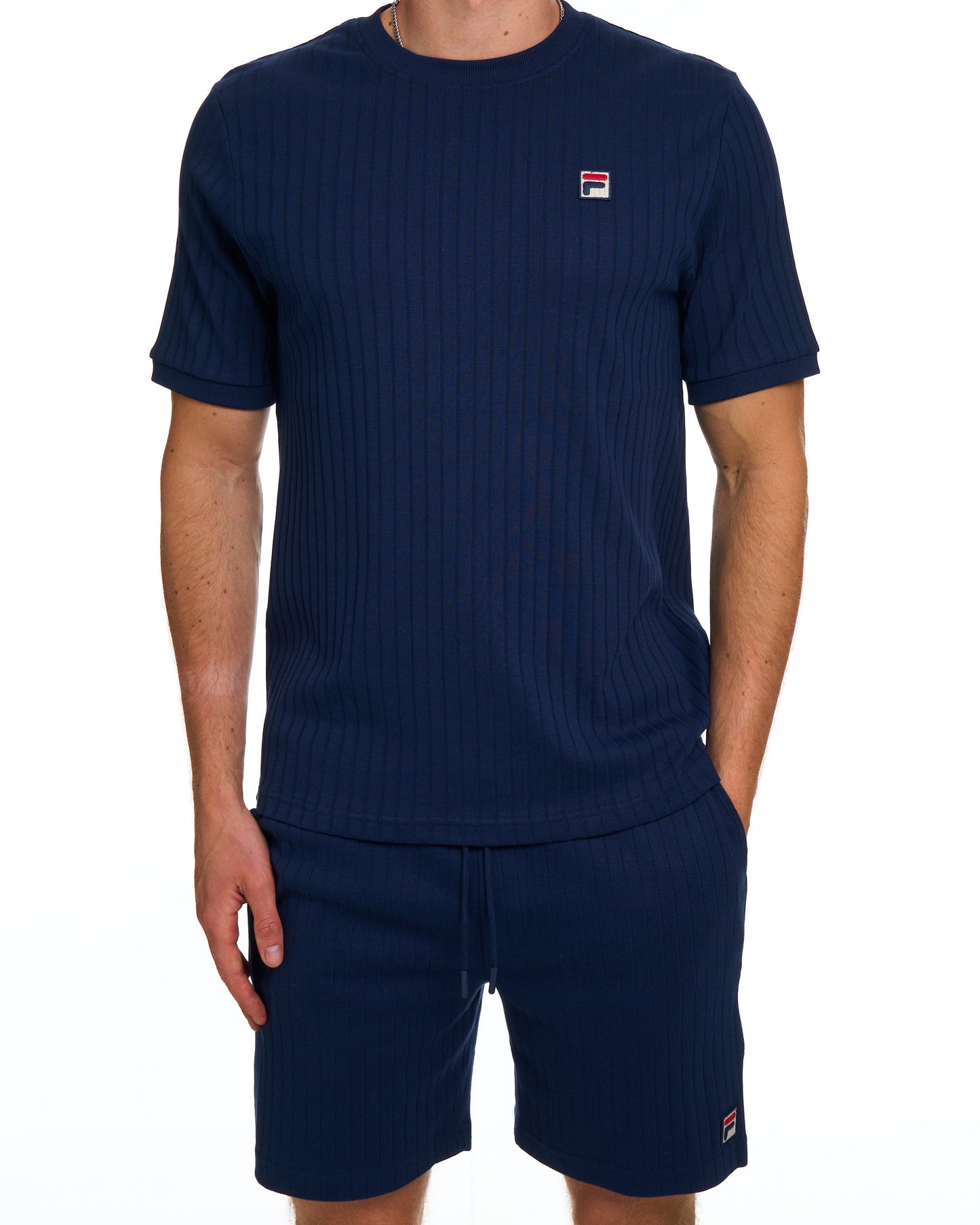 Fila Vintage Conrad Ribbed Shorts Navy