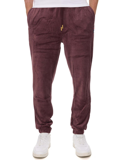 Fila Vintage Eddie Velour Track Pants Deep Burgundy