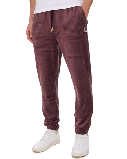 Fila Vintage Eddie Velour Track Pants Deep Burgundy