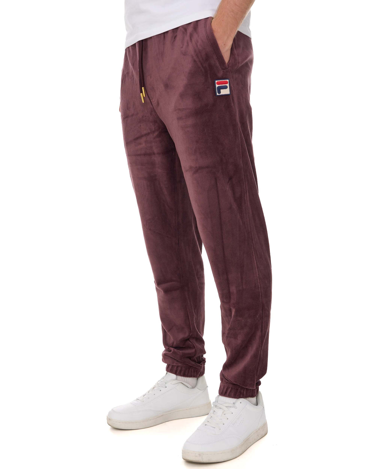 Fila Vintage Eddie Velour Track Pants Deep Burgundy