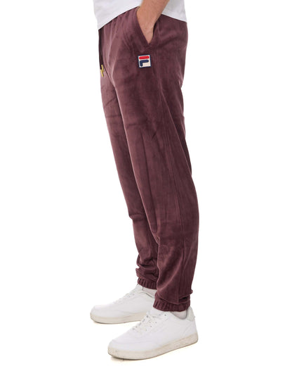 Fila Vintage Eddie Velour Track Pants Deep Burgundy