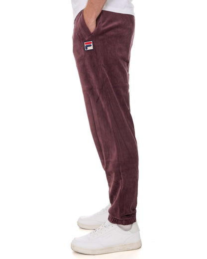 Fila Vintage Eddie Velour Track Pants Deep Burgundy