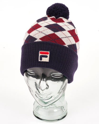 Fila Vintage Ellias Bobble Beanie Navy/Red