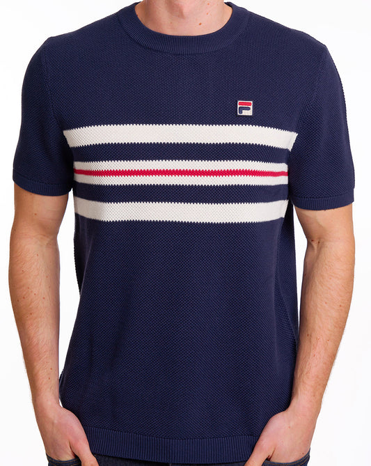 Fila Vintage Fila Vintage Gerardo Stripe Knitted Navy