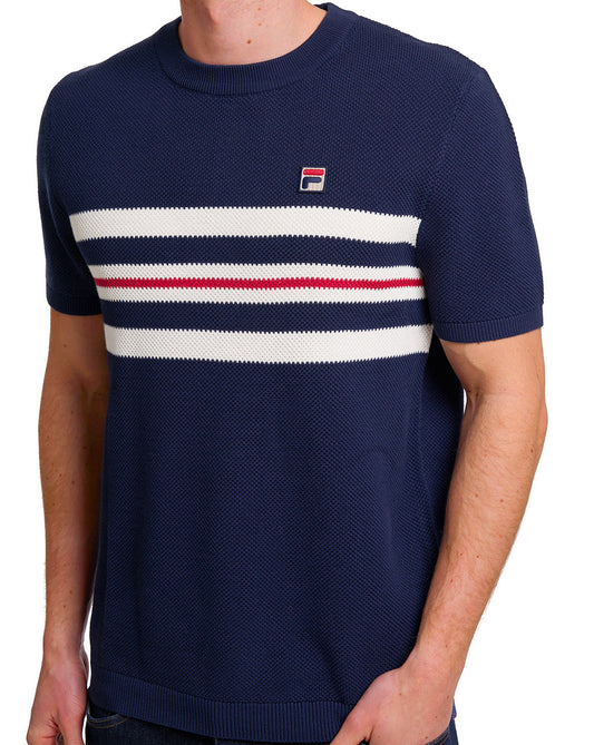 Fila Vintage Fila Vintage Gerardo Stripe Knitted Navy