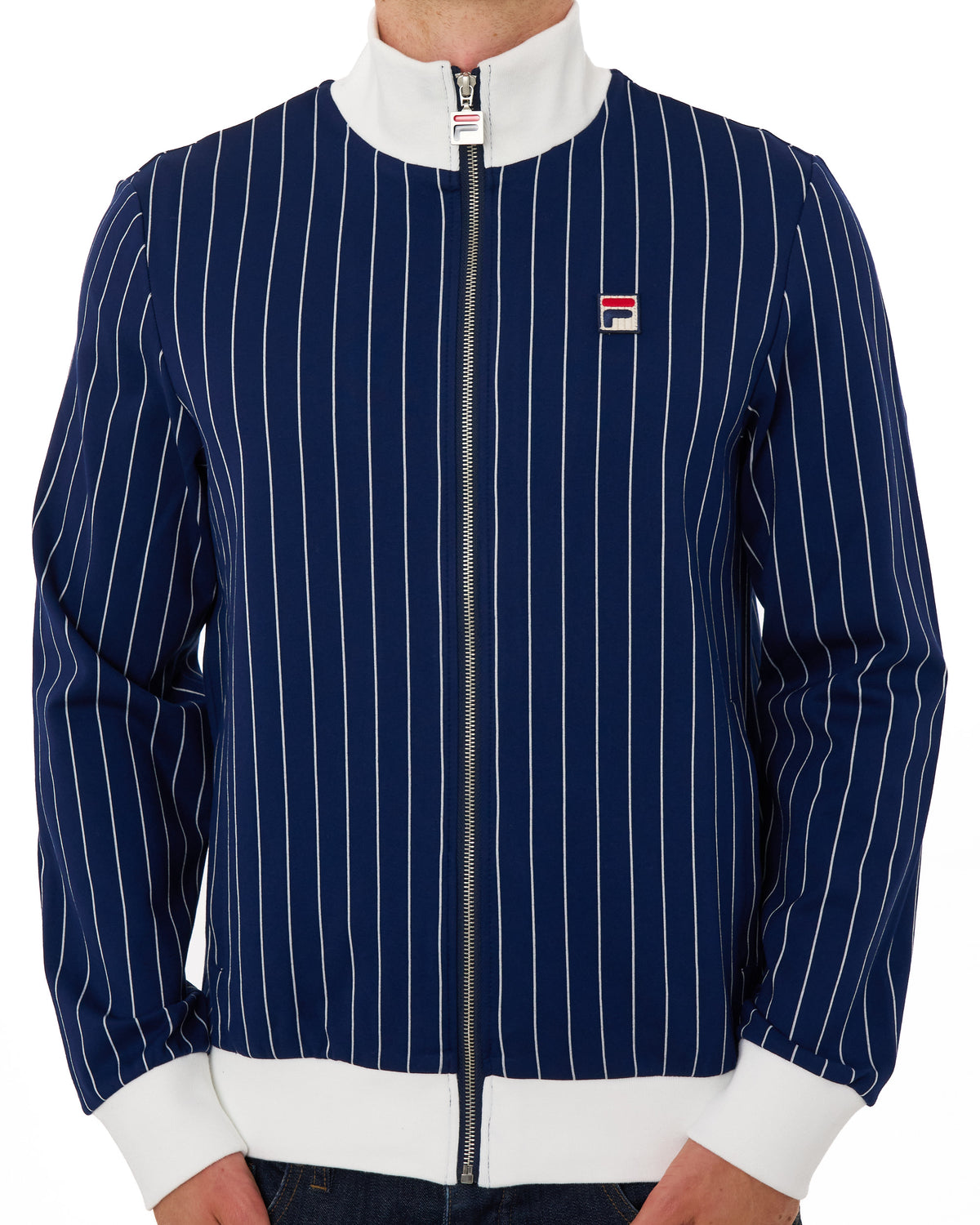 Fila Vintage Striped Track Top Navy/Gardenia