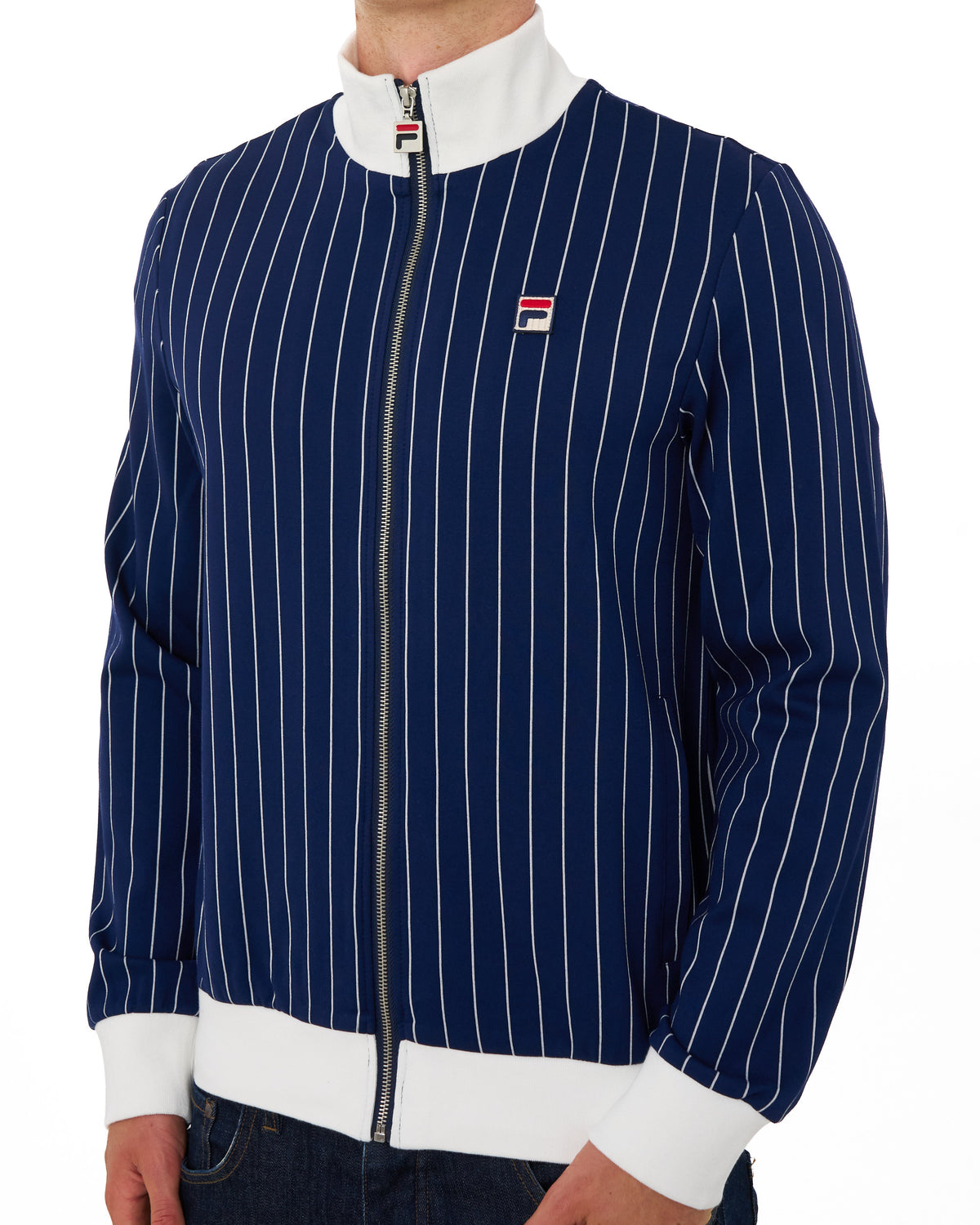 Fila Vintage Striped Track Top Navy/Gardenia