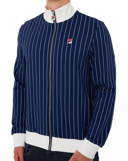 Fila Vintage Striped Track Top Navy/Gardenia